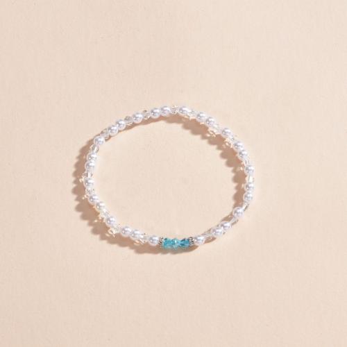 Mode sieraden enkelband, Plastic Pearl, met Kristal, voor vrouw, Verkocht door PC