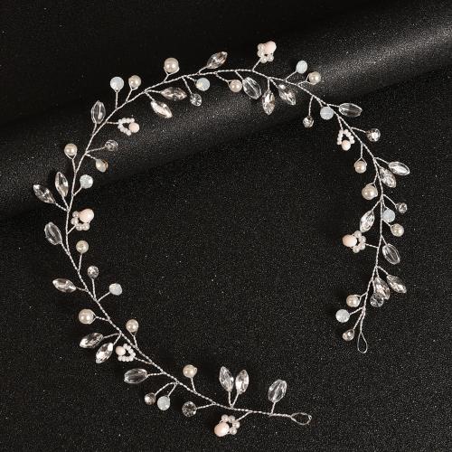 Headband, Iron, with Crystal & Plastic Pearl & Brass, fashion jewelry & different materials for choice & for woman, Sold By PC