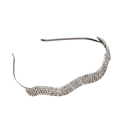 Hair Stick Zinc Alloy fashion jewelry & for woman & with rhinestone silver color Sold By PC