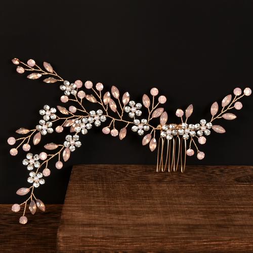 Decorative Hair Combs, Iron, fashion jewelry & for woman & with rhinestone, more colors for choice, 160x120mm, Sold By PC