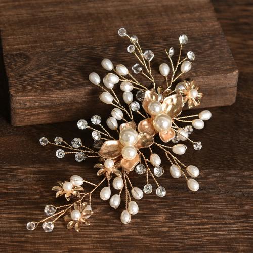 Alligator Hair Clip, Tibetan Style, with Crystal & Plastic Pearl, fashion jewelry & for woman, more colors for choice, 160x80mm, Sold By PC