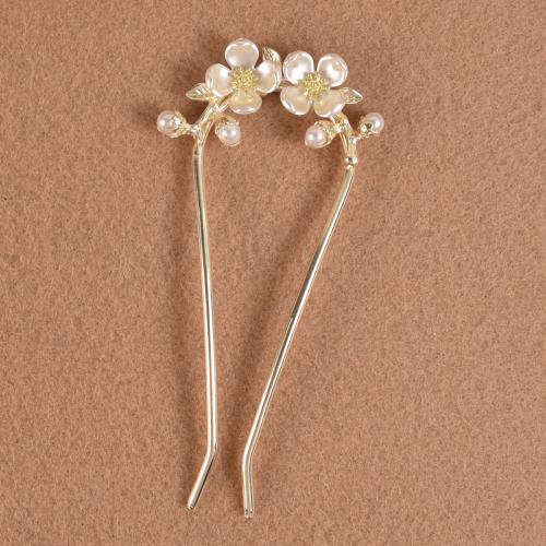 Hair Stick Iron with Plastic Pearl fashion jewelry & for woman Sold By PC