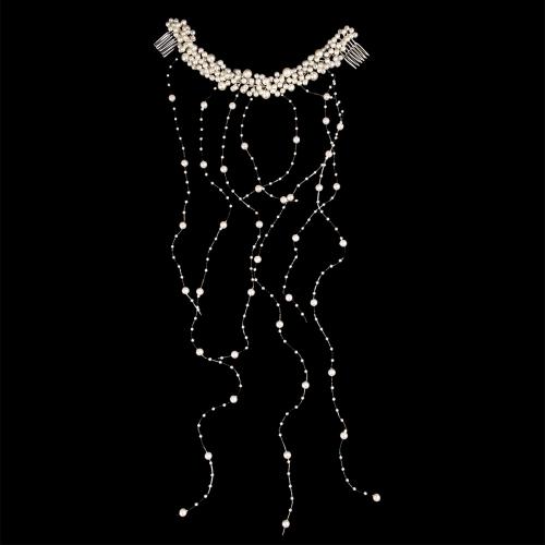 Peignes décoratifs, fer, avec perle de plastique, bijoux de mode & pour femme, Vendu par PC