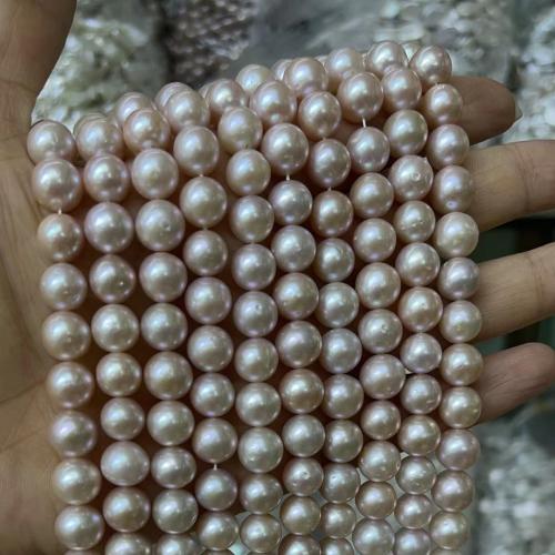 Edison Pearl Beads, Round, DIY, pink, about:9-10mm, Approx 46PCs/Strand, Sold By Strand