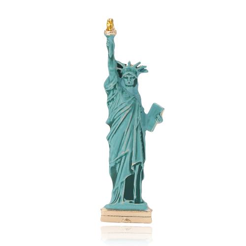 Broches en alliage de zinc, Lady Liberty, Placage de couleur d'or, pour femme & émail, bleu, protéger l'environnement, sans nickel, plomb et cadmium, 23x72mm, Vendu par PC