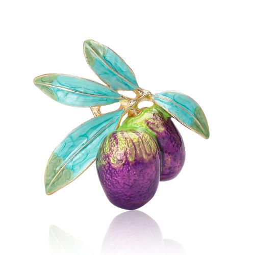 Tibetan Style Brooches, Fruit, gold color plated, for woman & enamel, more colors for choice, nickel, lead & cadmium free, 42x41mm, Sold By PC