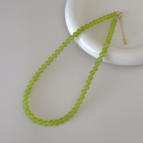 Collar de Ágata, con 5CM extender cadena, Esférico, para mujer, más colores para la opción, longitud:41 cm, Vendido por UD