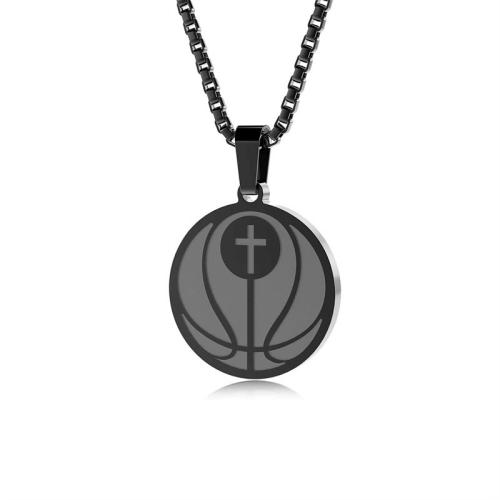 Titanium Steel Necklace Round plated & for man 25mm Sold By PC