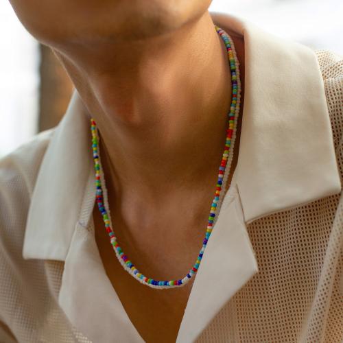 Semilla de cristal collar de perlas, Seedbead, Joyería, color mixto, longitud:50 cm, Vendido por UD