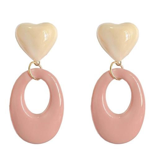 Resin Earring, fashion jewelry & for woman & hollow, 52x23mm, Sold By Pair