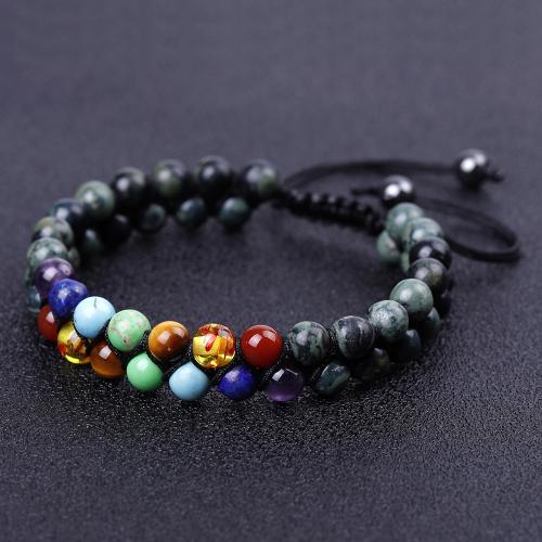 Gemstone Bracelets, Green Eye Stone, with Knot Cord & Gemstone, handmade, fashion jewelry & different materials for choice & Unisex & different size for choice, Length:Approx 17-25 cm, Sold By PC