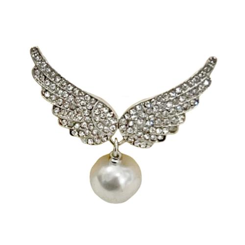 Rhinestone Brooch Zinc Alloy with Gemstone & Plastic Pearl plated & for woman & with rhinestone Sold By PC