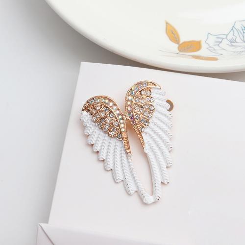 Zinc Alloy Brooches plated for woman & enamel & with rhinestone Sold By PC