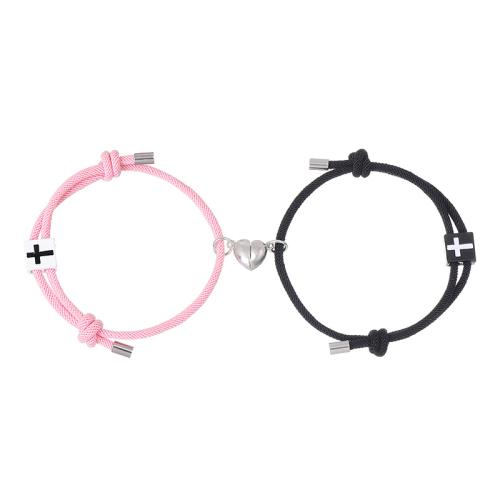 Couple Bracelet and Bangle Zinc Alloy with Milan Cord 2 pieces & Unisex Sold By Set