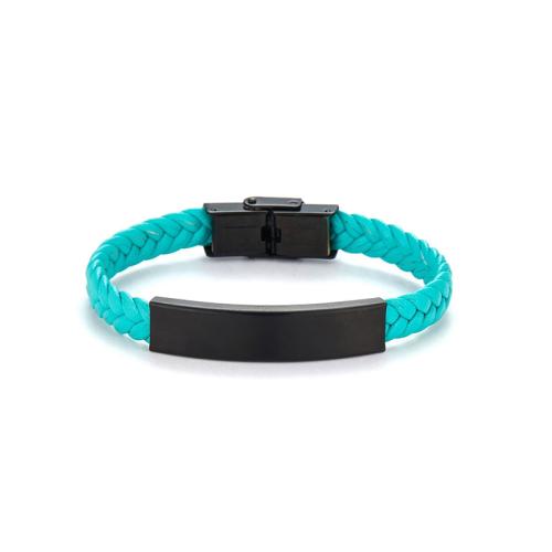 Bijoux bracelet en acier inoxydable, Acier inoxydable 304, avec cordon en cuir, Placage, pour femme, plus de couleurs à choisir, Vendu par PC