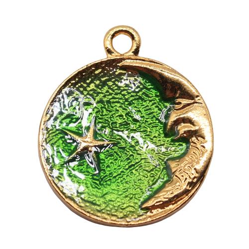 Zinc Alloy Enamel Pendants Moon and Star plated DIY Sold By PC