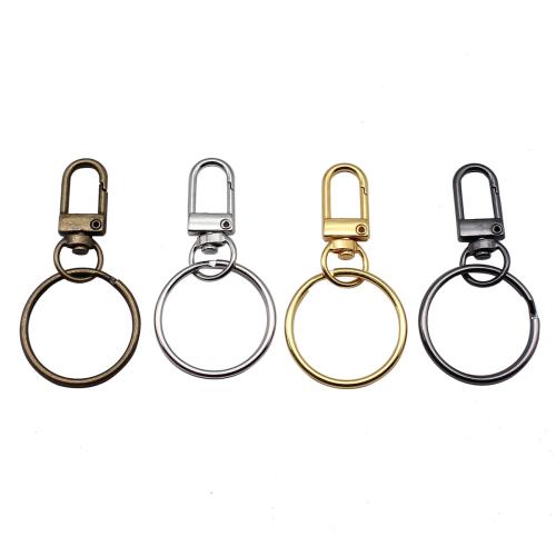 Zinc Alloy Key Clasp with Iron Round plated DIY 30mm Sold By PC
