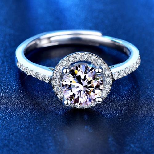 925 ασημένιο ασήμι Δέσε δάχτυλο του δακτυλίου, με Μοισανίτης, Γύρος, διαφορετικό μέγεθος για την επιλογή & για τη γυναίκα, Μέγεθος:5-8, Sold Με PC