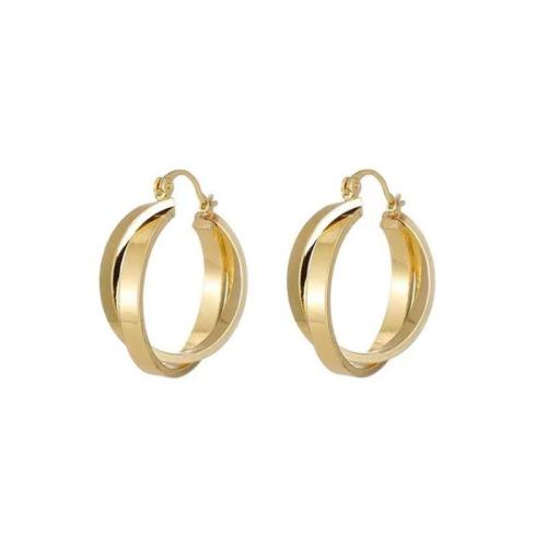 Boucles d'oreilles en alliage de zinc, bijoux de mode & pour femme, doré, 21.40x5.20mm, Vendu par paire