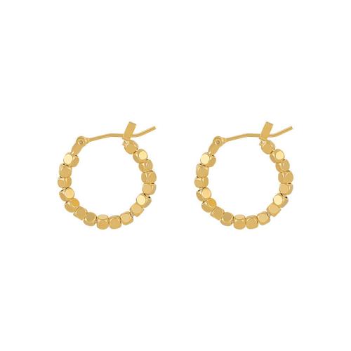 Laiton Anneau d'oreille, bijoux de mode & pour femme, doré, 20x20mm, Vendu par paire
