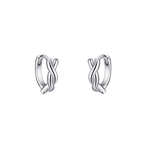 Messing Spring hoop oorbellen, mode sieraden & voor vrouw, zilver, 12x12mm, Verkocht door pair