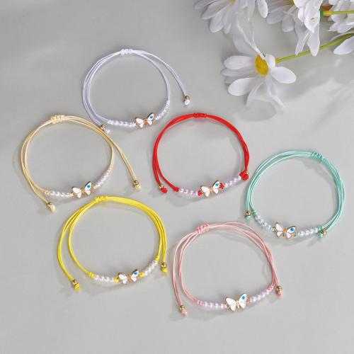Tibetan Style Bracelet, with Cotton Cord & Plastic Pearl, 6 pieces & fashion jewelry & for woman, mixed colors, Sold By Set