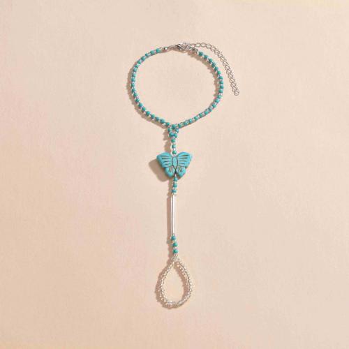 Seedbead Toe Anklet, with turquoise, fashion jewelry & for woman, Sold By PC