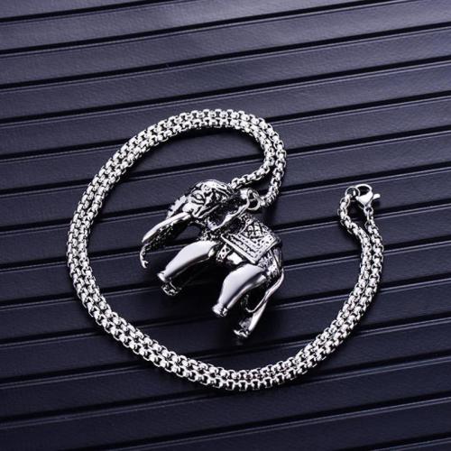 Zinc Alloy Jewelry Necklace Elephant fashion jewelry & Unisex Length Approx 60 cm Sold By PC