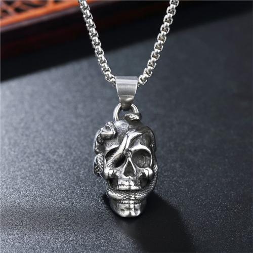 Zinc Alloy Jewelry Necklace Skull fashion jewelry & Unisex Length Approx 60 cm Sold By PC