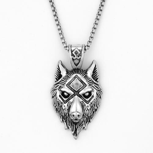 Zinc Alloy Jewelry Necklace Wolf fashion jewelry & Unisex Length Approx 60 cm Sold By PC