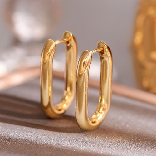 Messing Spring hoop oorbellen, mode sieraden & voor vrouw, gouden, 25x13mm, Verkocht door pair