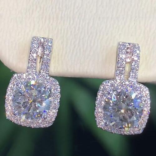 Cubic Zirconia Micro Pave Brass Earring fashion jewelry & micro pave cubic zirconia & for woman 15.50mm Sold By Pair