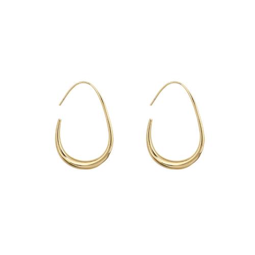 Brass Stud Earring, fashion jewelry & for woman, golden, 30x40mm, Sold By Pair