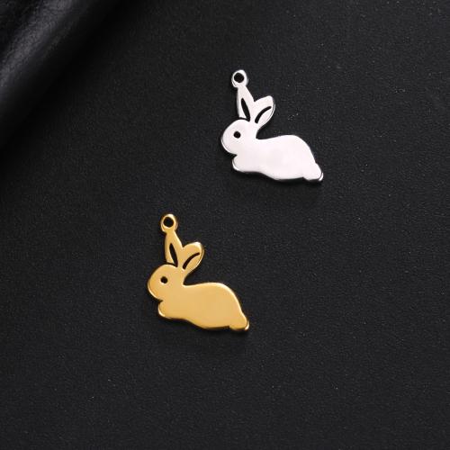 Stainless Steel Animal Pendants 304 Stainless Steel Rabbit DIY Sold By PC