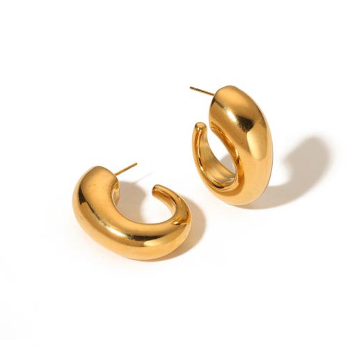 Edelstahl Ohrringe, 304 Edelstahl, 18K vergoldet, Modeschmuck & für Frau, goldfarben, 27.40x33.60mm, verkauft von Paar