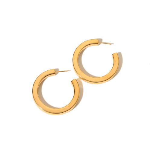 Stainless Steel Stud Earrings, 304 Stainless Steel, 18K gold plated, fashion jewelry & for woman, golden, Sold By Pair