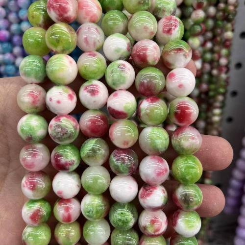 gefärbter Marmor Perle, rund, DIY & verschiedene Größen vorhanden, keine, verkauft von Strang