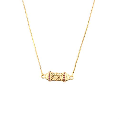 Cubic Zircon Micro Pave Brass Necklace, with 5cm extender chain, gold color plated, fashion jewelry & micro pave cubic zirconia & for woman, more colors for choice, nickel, lead & cadmium free, 8x26mm, Length:Approx 45 cm, Sold By PC