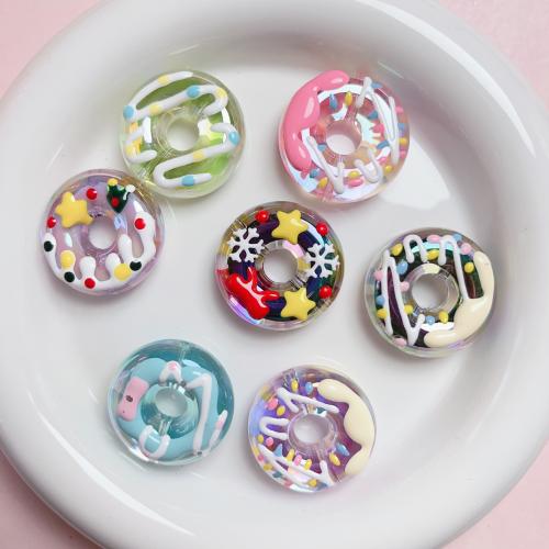 Akryl smycken pärlor, hand ritning, DIY & olika mönster för val, fler färger för val, 27x30mm, Hål:Ca 2.7mm, 10PC/Bag, Säljs av Bag