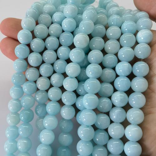 Jade Perlen, Blassbraune Jade, rund, DIY & verschiedene Größen vorhanden, säurenblau, verkauft von Strang