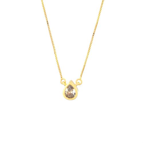 Brass Necklace, with Crystal, with 5cm extender chain, gold color plated, Different Shape for Choice & fashion jewelry & for woman, more colors for choice, nickel, lead & cadmium free, Length:Approx 45 cm, Sold By PC