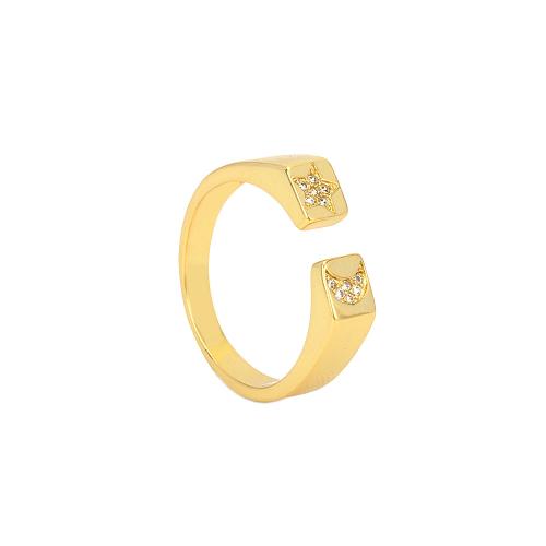Cubic Zirconia Micro Pave Brass Ring, gold color plated, Adjustable & fashion jewelry & micro pave cubic zirconia & for woman, more colors for choice, nickel, lead & cadmium free, Inner Diameter:Approx 17mm, Sold By PC