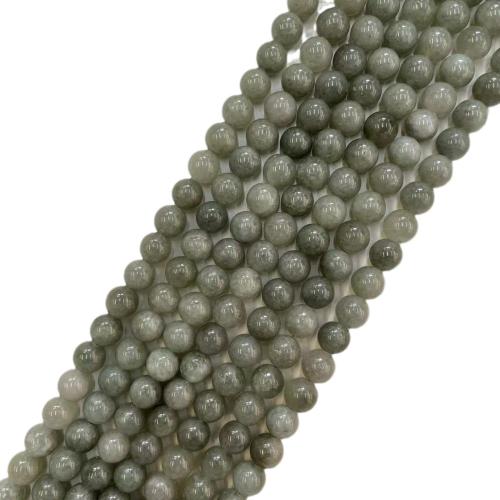 Natural Jade Beads Jade Burma Round DIY grey Sold By Strand