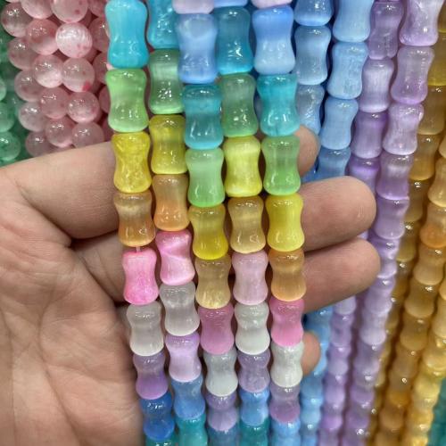 Gemstone Jewelry Beads, Gypsum Stone, Bamboo, DIY, more colors for choice, 8x12mm, Approx 33PCs/Strand, Sold By Strand