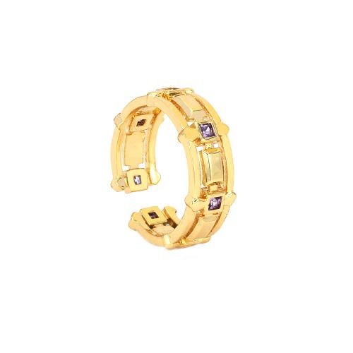 Cubic Zirconia Micro Pave Brass Ring, gold color plated, Adjustable & fashion jewelry & micro pave cubic zirconia & for woman, more colors for choice, nickel, lead & cadmium free, Inner Diameter:Approx 17mm, Sold By PC