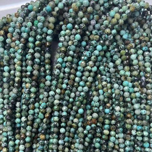 Türkis Perlen, Afrikanisches Türkis, DIY & verschiedene Größen vorhanden & facettierte, dunkelgrün, verkauft von Strang