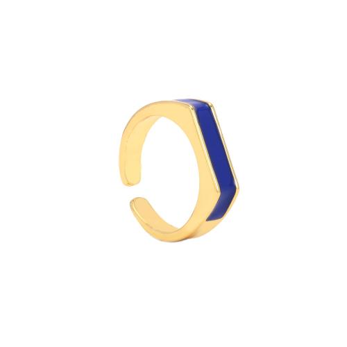 Brass Finger Ring, gold color plated, Adjustable & fashion jewelry & for woman & enamel, more colors for choice, nickel, lead & cadmium free, Inner Diameter:Approx 17mm, Sold By PC