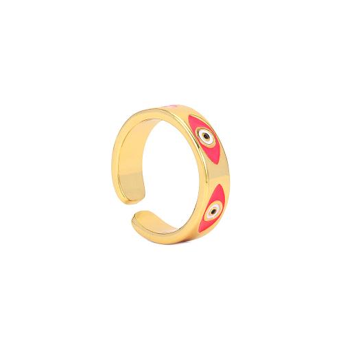 Ring Finger mosiądz, Platerowane w kolorze złota, Regulowane & biżuteria moda & dla kobiety & emalia, dostępnych więcej kolorów, bez zawartości niklu, ołowiu i kadmu, średnica wewnętrzna:około 17mm, sprzedane przez PC