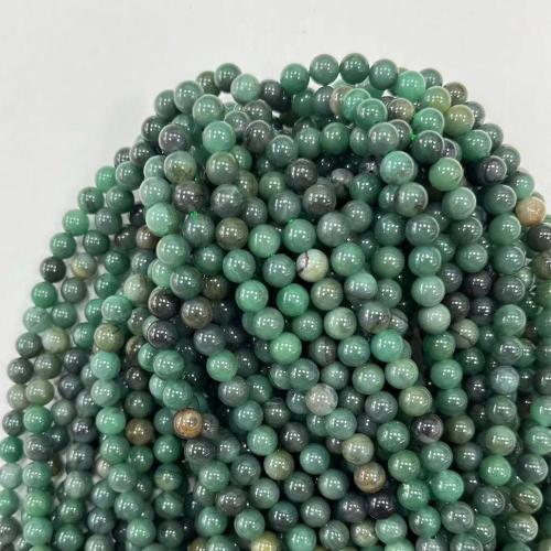 Jade Beads, Jade afrikansk, Runde, du kan DIY, grøn, 8mm, Ca. 47pc'er/Strand, Solgt af Strand