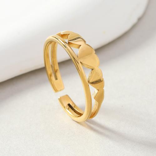 Edelstahl Ringe, 304 Edelstahl, Herz, plattiert, Einstellbar & für Frau & hohl, keine, inner diameter:17~20mm, verkauft von PC